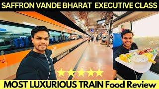 BRAND NEW SAFFRON VANDE BHARAT EXECUTIVE CLASS TRAIN JOURNEY with DELICIOUS IRCTC FOOD REVIEW 