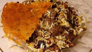 This rice dish is amazing adas polo persian rice with meat lentil and Raisins recipe