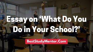 Essay on ‘What Do You Do in Your School? for All Class Students