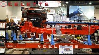 Celette booth at SEMA 2019 with frame machines universal jigs measuring systems and welding tools