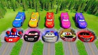 Mega Pixar Cars Pit Transform Lightning McQueen Into Evil Mcqueen BeamNG.Drive Battle