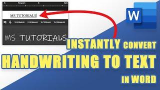 TUTORIAL How to Instantly CONVERT HANDWRITING to TEXT in Microsoft Word Easily