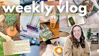 reading 5 books in 5 days building a tortoise enclosure + my reading journal  WEEKLY VLOG