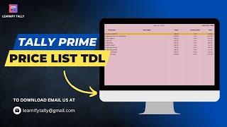 Price List TDL  Tally add ons   #Learnifytally