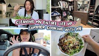 CLEANING MY ENTIRE LIFE UP + summer cooking with me