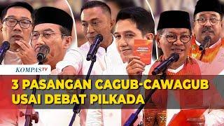 FULL RK-Suswono Dharma-Kun hingga Pramono-Rano usai Debat Perdana Pilkada Jakarta 2024