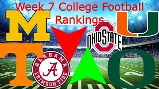 My Week 7 College Football Rankings  Updated Playoff Predictions