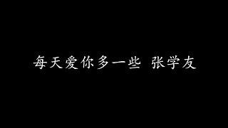 每天爱你多一些 张学友 歌词版