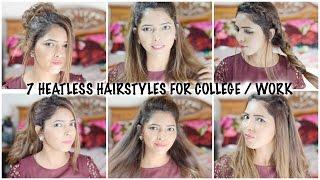 7 EASY EVERYDAY HEATLESS HAIRSTYLES FOR COLLEGE   WORK 2016  HINA ATTAR