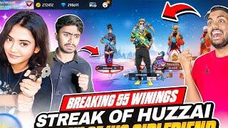 India No 1 Winning Streak In Rank Game Breaking 55 Winning streak Of Huzzai  - Garena Free Fire