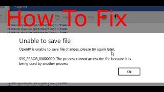 How to fix Open IV error GTA V  Unable to save file 