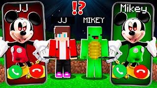 JJ Creepy Mickey Mouse vs Mikey Mickey Mouse CALLING to JJ and MIKEY at 3am  - in Minecraft Maizen