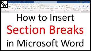 How to Insert Section Breaks in Microsoft Word PC & Mac