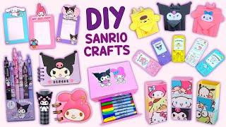 12 DIY SANRIO CRAFTS - Kuromi Stickers - Cinnamoroll Pencil Holder - My Melody Organizer and more...