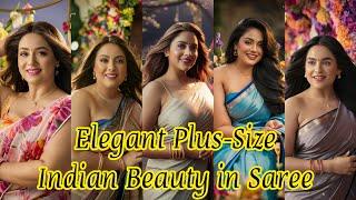 Elegant Plus-Size Indian Beauty in Saree  Confidence & Natural Glow