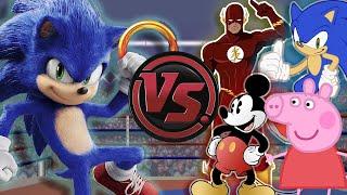 MOVIE SONIC RAP CONCERT Sonic vs Flash Peppa Pig Mickey Mouse & More CARTOON RAP ATTACK