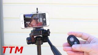 Good iPhone or Smartphone Tripod Mount Adapter with Wireless Bluetooth Remote Control