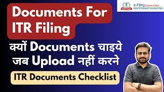 Documents Required for ITR Filing  ITR Doccuments Required List  Income Tax Return Documents