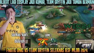 ALBERT LAGI COSPLAY JADI KUMAR  GAME 1 FNATIC ONIS VS TEAM GRYFFIN SELEKNAS IESF MLBB 2024