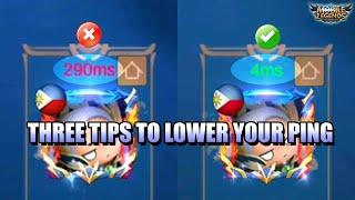 THREE TIPS TO LOWER YOUR PING WHILE PLAYING MOBILE LEGENDS BANG BANG