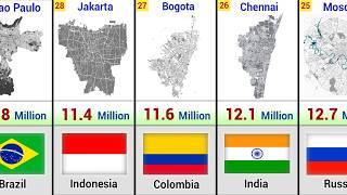 Top 50 Largest City by Population in 2024 with map