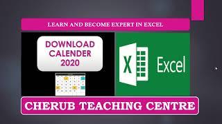 Download Excel Calendar 2020- Tutorial