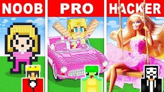 NOOB vs PRO MODERN BARBIE GIRL STATUE HOUSE Build Challenge in Minecraft