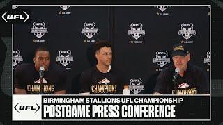 Birmingham Stallions UFL Championship postgame press conference  United Football League