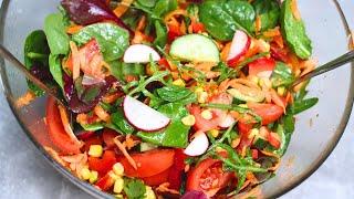 Delicious mixed salad in 5 minutes. I never get tired of eating this salad