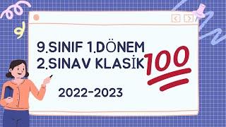 9. Sınıf Almanca 1. Dönem 2. Yazılı 2022-2023 Dönemi Klasik