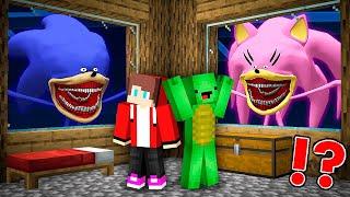 JJ and Mikey HIDE from THE SONIC TAPES AND THE AMY ROSE TAPES in Minecraft Maizen