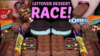 ASMR LEFTOVER DESSERT RACE MINT OREO ICE CREAM SANDWICH M&MS ICE CREAM CADBURY FLAKE KITKAT 먹방