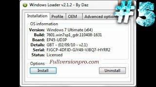 Видеоурок #5 о том как активировать Windows 7 64 bit byRomeo с помощью  Windows Loader  by Daz