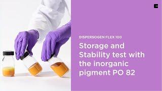 Dispersogen Flex 100 - Storage and stability test with the inorganic pigment PO 82