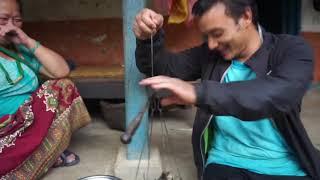 Fishing in the Himalayan Giant River  Hooking the Snow Trout️ Traditional way of fishing in Nepal