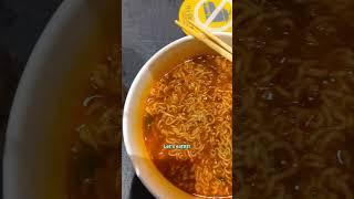 SUPER SPICY Korean Ramen Supper at Korean convenience store #shorts