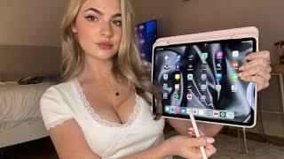 iPad Pro unboxing ️ asmr tapping  scratching  writing sounds