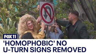 Officials removed the last No U-Turn signs