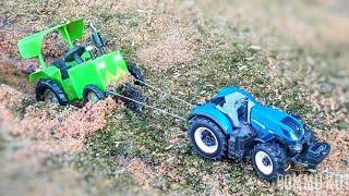 New Tractor Stuck In Mud Rescue By New Holland Tractor  cartoon tractor  tractor  bommu kutty 