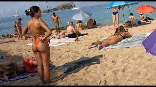 HER BODY EXCITES ME - Cala Comte - IBIZA SPAIN - SUMMER 2023 4K BEACH WALKING TOUR - TOPLESS ALERT