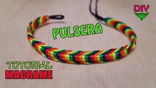 PULSERA ARCO IRIS  Tutorial Macrame para principiantes  how to make friendship bracelets