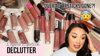 MASSIVE LIQUID LIPSTICK DECLUTTER 2021 AND SWATCHES  GETTING RID OF HOW MANY?