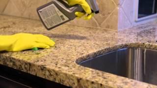 Cleaning Natural Stone Tile and Counter Tops with Aqua Mix