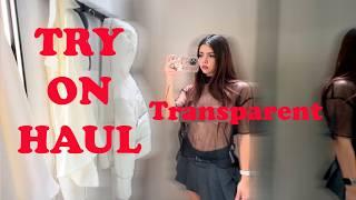 SHEER DREES   TRY ON HAUL  TRANSPARENT LINGERIE  Close Ups  See through   No Bra 2024