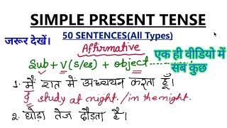 Simple Present TenseAll Types 50 Examples of Simple Present TensePresent Indefinite Tense