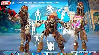 Fortnite x Pirates of the Caribbean Cursed Jack Sparrow doing All Funny Built-In Emotes