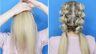 Быстрые прически на средние длинные и короткие волосы ll Awesome hair tricks and hacks for girls