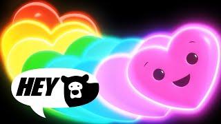 Hey Bear Sensory - Happy Hearts Disco - Dance Video with Funky Music