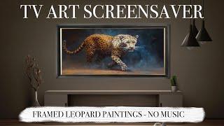 TV ART SCREENSAVER 2023 - Mixed Leopard Paintings Framed 4k art - Interior Art