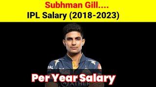 Shubhman Gill IPL Salary  2018-23 #ipl2023